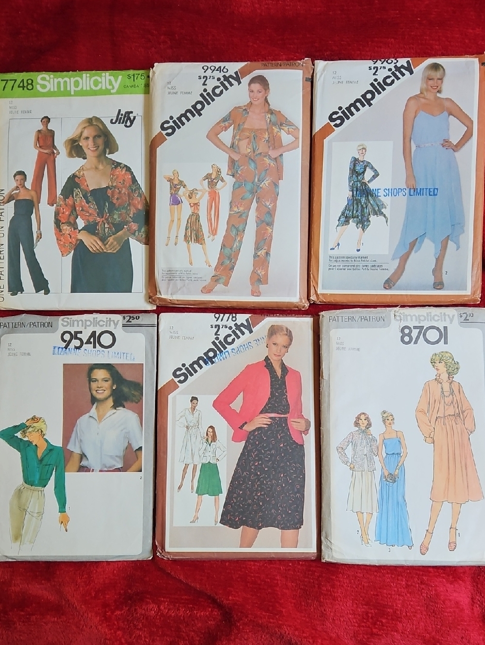 Simplicity Vintage Sewing Pattern Lot - Size 12 Used